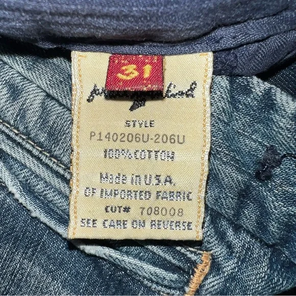 Vintage Seven 7 For All Mankind Jeans Sz 31 Blue Bootcut Flare Faded Made In USA - Picture 5 of 11
